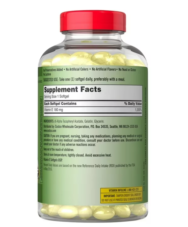 Kirkland Signature Vitamin E 180mg., 500 Softgels